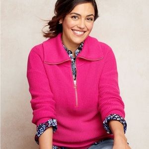 Talbots 1/2 zip sweater - pink - Size Small.